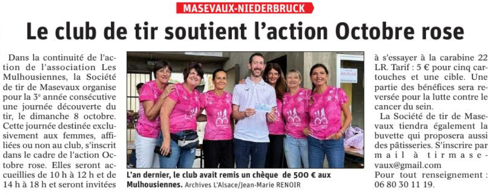 Le journal l’Alsace parle de nous