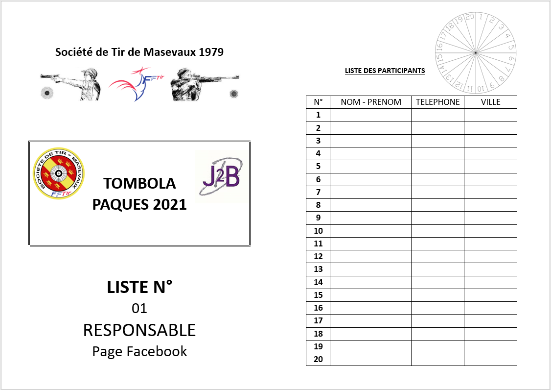 1ère tombola de Pâques 2021