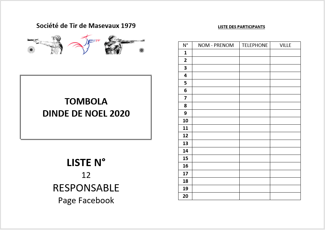 1ère Tombola de Noël